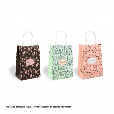Bolsa Regalo Thank You 3 Modelos Pequeña