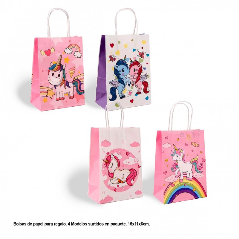 Bolsa Regalo Unicornio Pink 4 Modelos Pequeña Bolsa Regalo Unicornio Pink 4 Modelos Pequeña