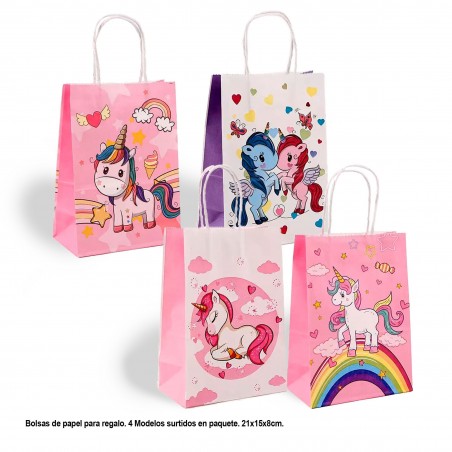 Bolsa Regalo Unicornio Pink 4 Modelos Grande