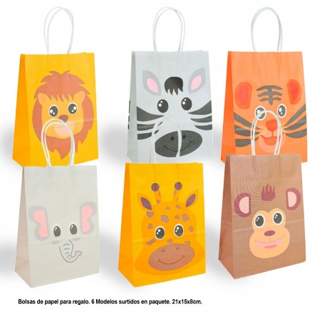 Bolsa regalo animales 6 modelos grande