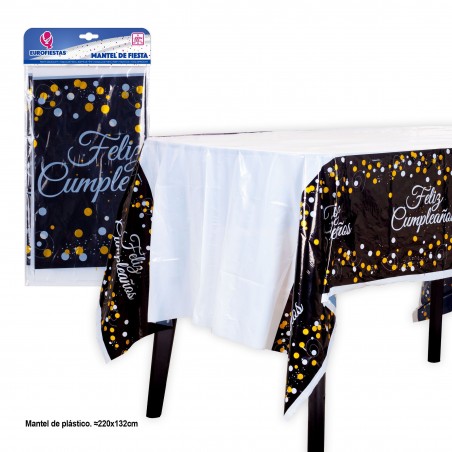 Mantel 220x132 Coleccion Negro Amarillo