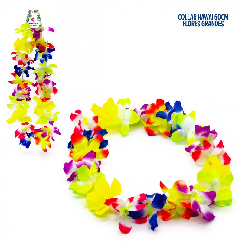 Collar Hawai Flores Grandes Colores 45cm Collar Hawai Flores Grandes Colores 45cm