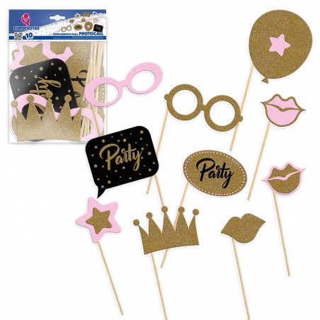 Complemento Photocall Oro Y Rosa Party 10