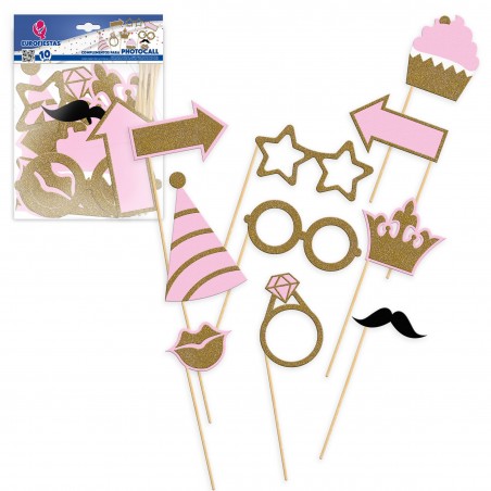 Complemento Photocall Oro Y Rosa Cupcake 10