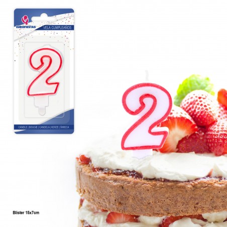 Vela Cumpleaños Blanco N 2