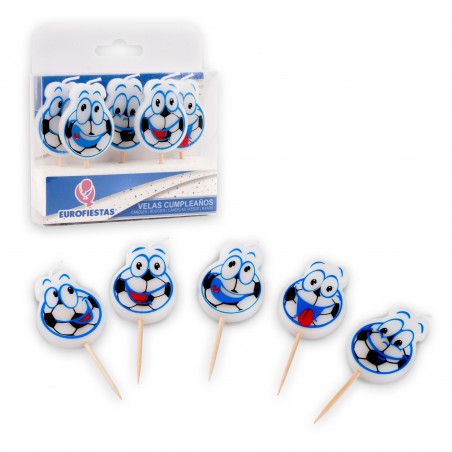 Velas Balones Fútbol Azul