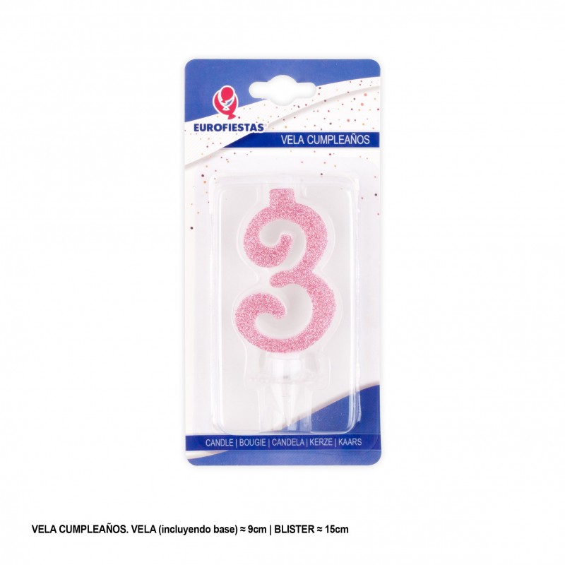 Vela Purpurina Rosa 3 Vela Purpurina Rosa 3