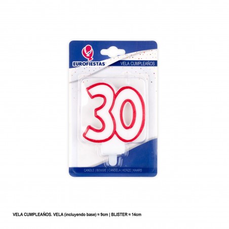 Vela Borde Rojo 30