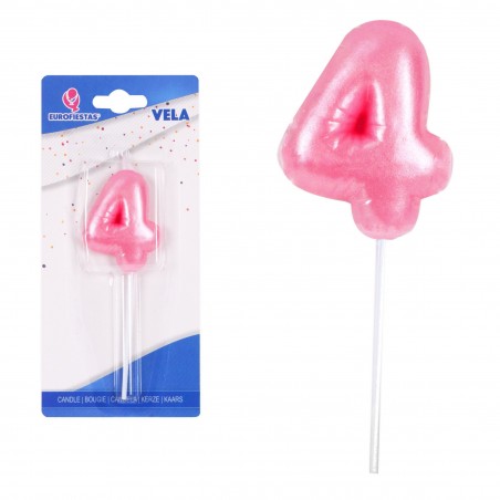 Vela Chubby Rosa Nº 4
