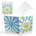 Tarjeta cuadrada cumple estrellas