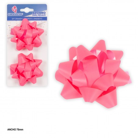 Adorno Para Regalo 2pc 7,5cm Pastel Rosa Oscuro