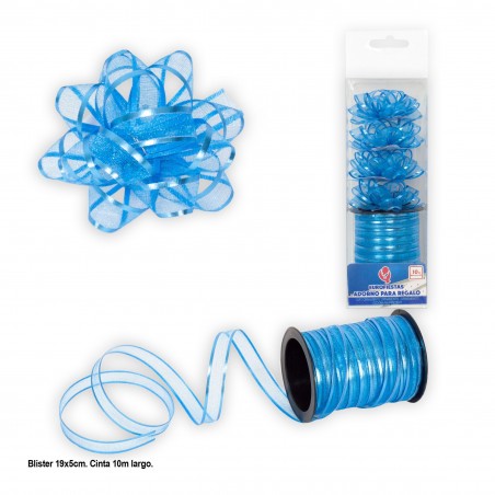 Rollo 10m Lazo 1cm Deco Azul
