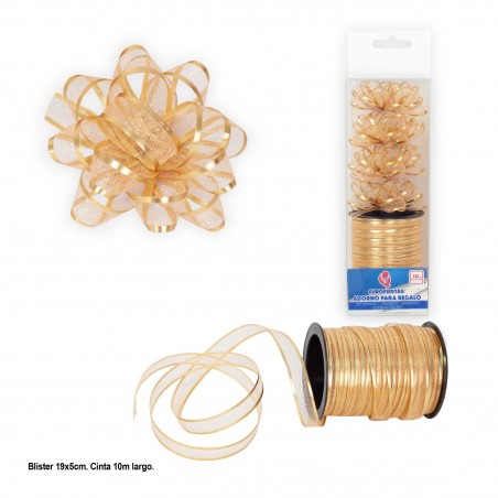 Rollo 10m Lazo 1cm Oro