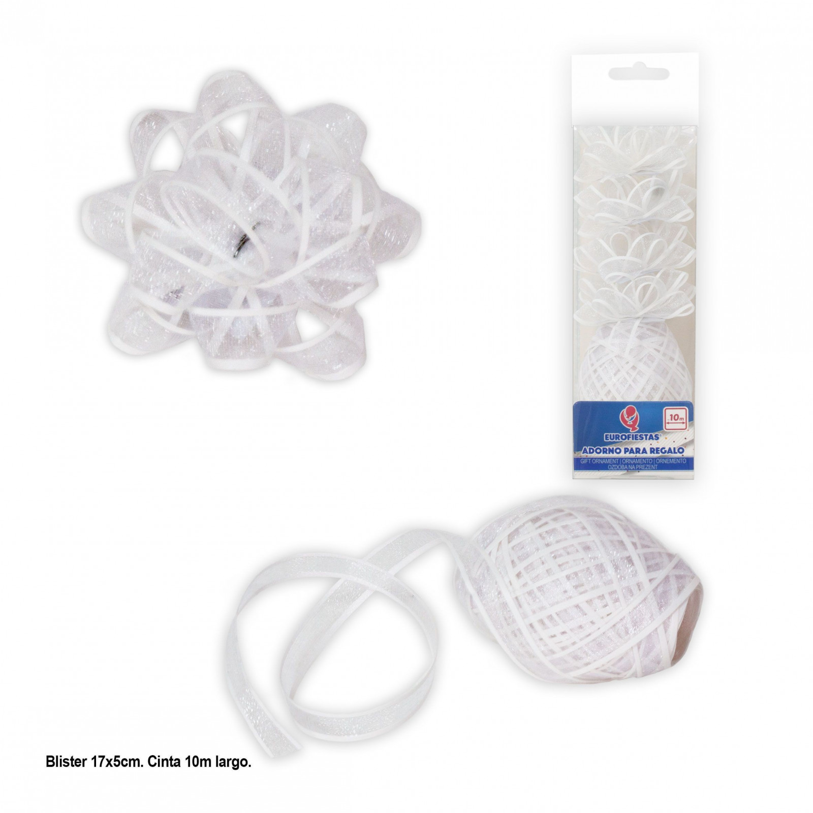 Rollo 10m lazo 1cm blanco