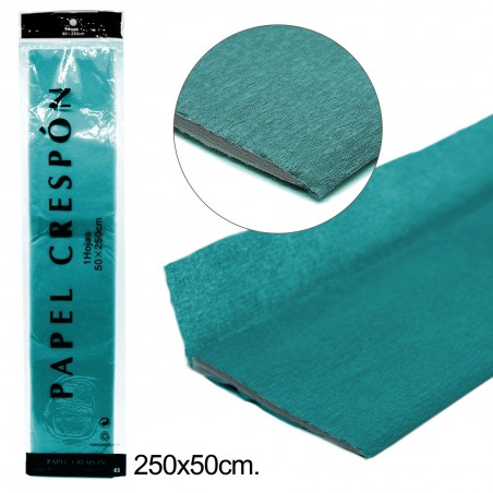 Papel Crespon Turquesa 0,5 2,5m.