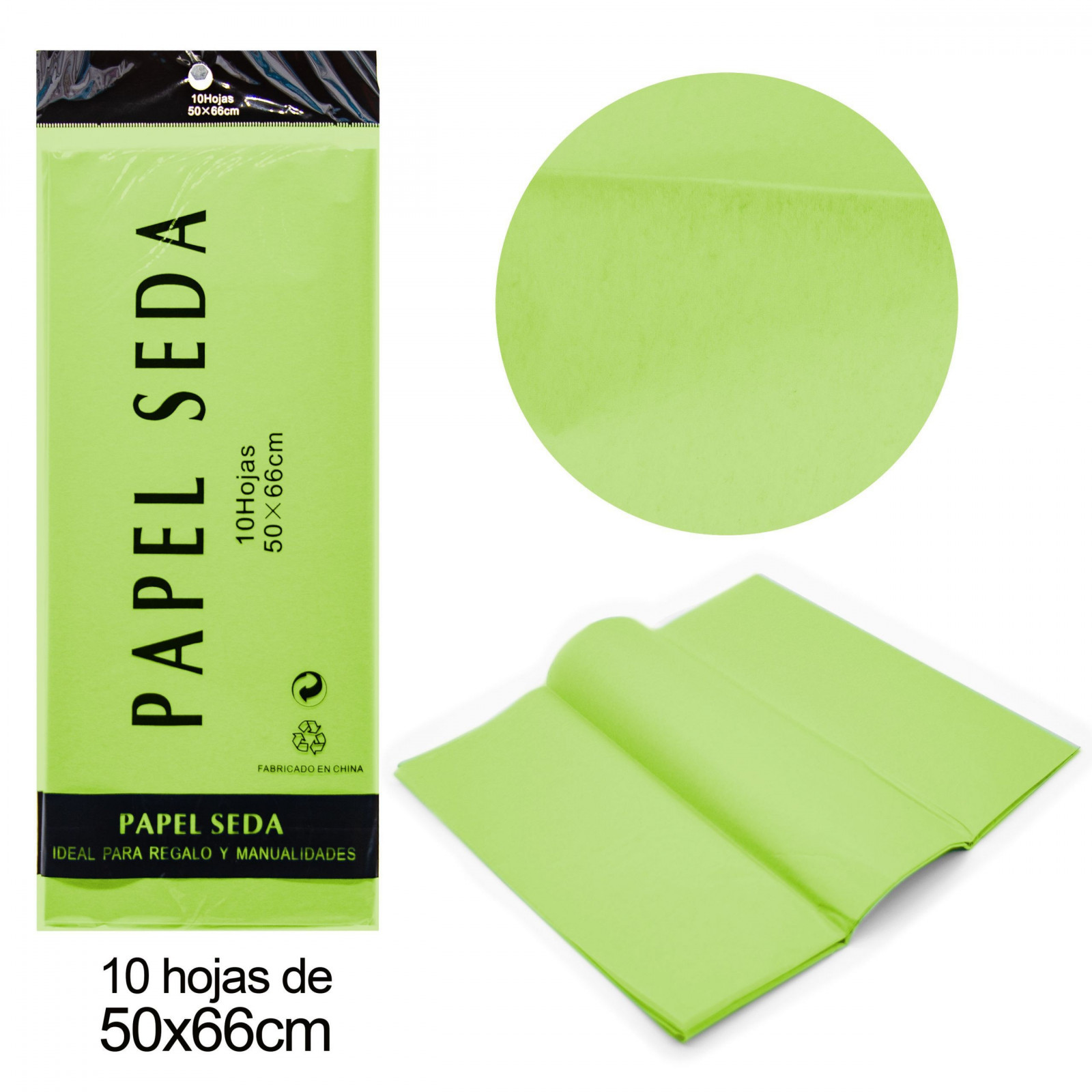 Papel seda verde 50x66 cm