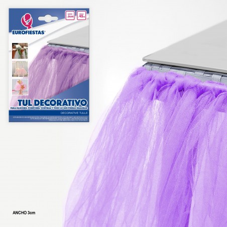 Rollo De Tul 45m 3cm Lila