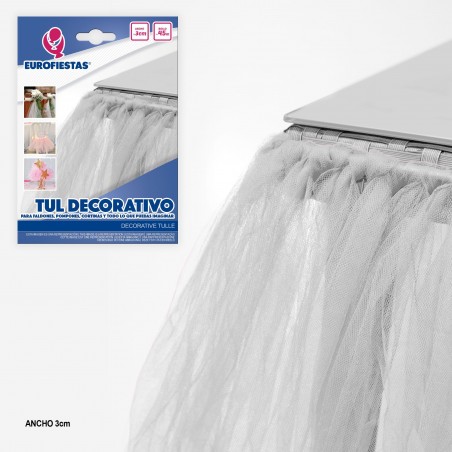 Rollo De Tul 45m 3cm Blanco
