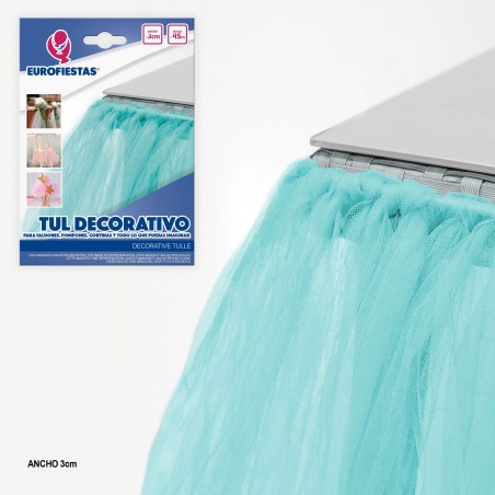 Rollo De Tul 45m 3cm Turquesa