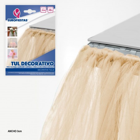 Rollo De Tul 45m 3cm Beige