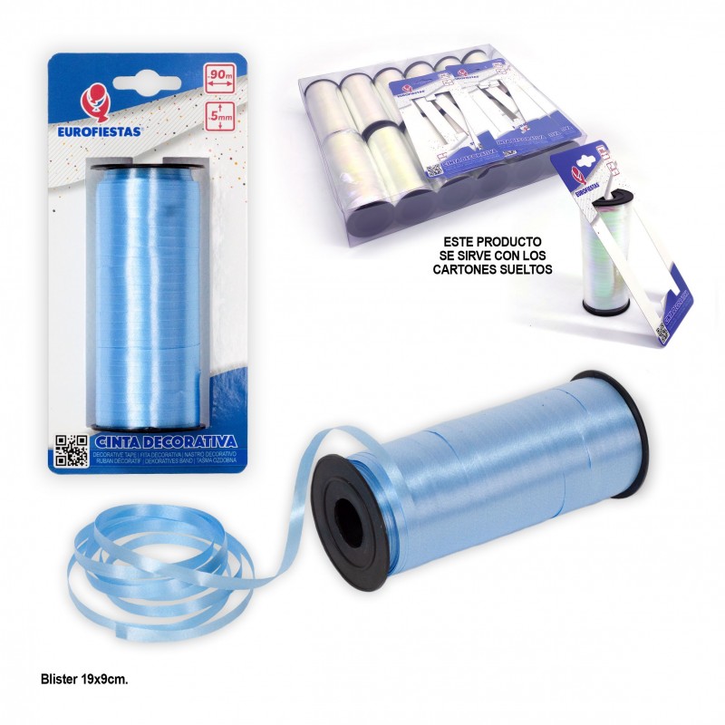 Cinta Lazo Rollo 100m 5mm Azul Cinta Lazo Rollo 100m 5mm Azul