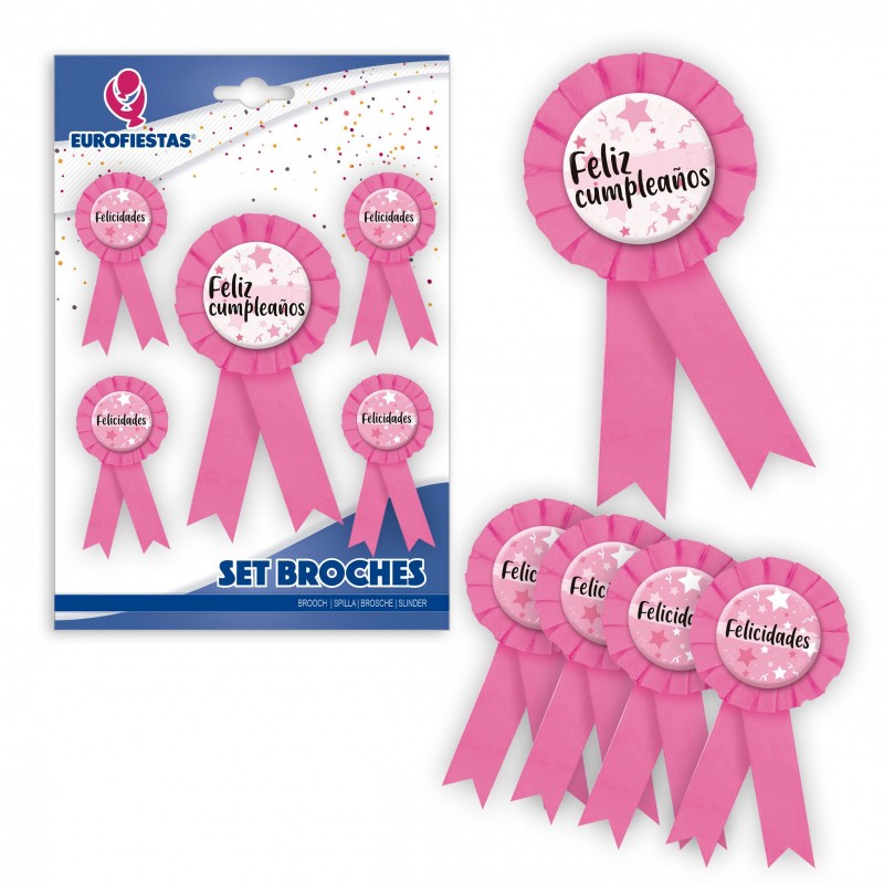Set broches rosa