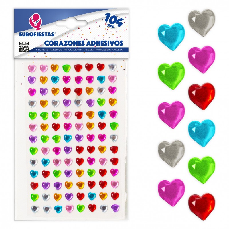 104 corazones adhesivos peq color