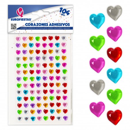 Corazones adhesivos de colores para decorar y personalizar