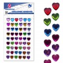54 corazones adhesivos gr color
