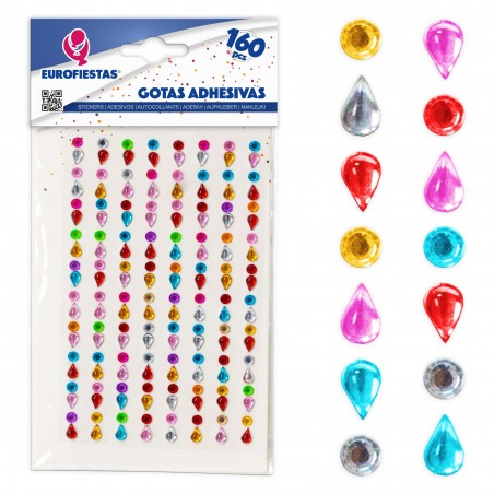 160 gotas adhesivas colores