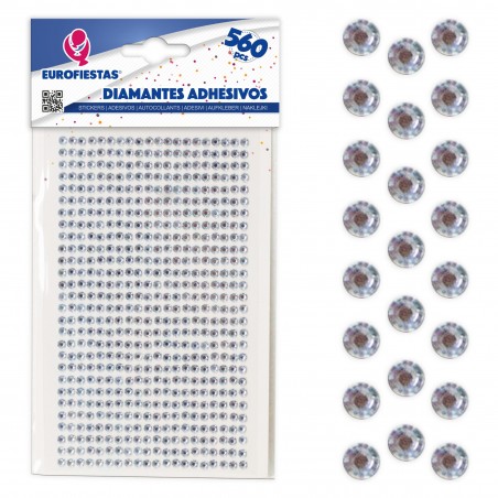 560 diamantes adhesivos peq plata