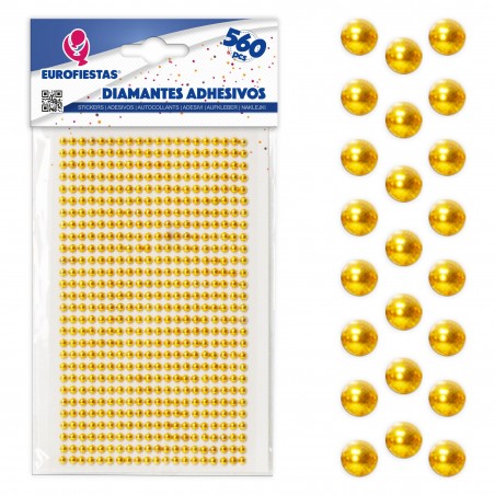 560 diamantes adhesivos peq oro chapado