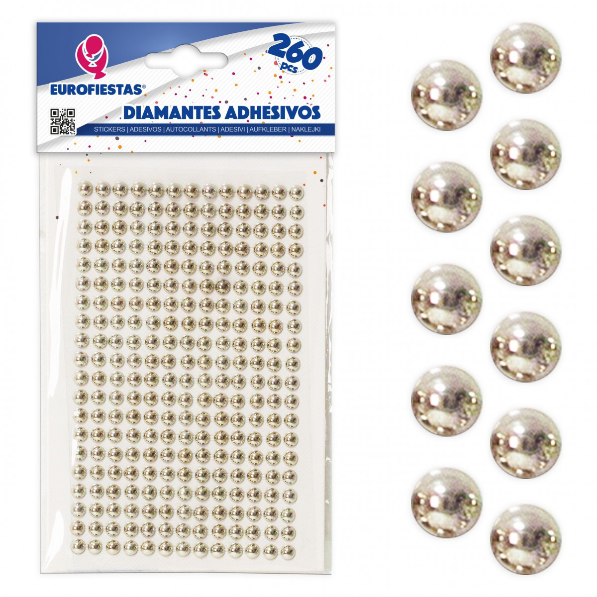 260 diamantes adhesivos med plata chapado