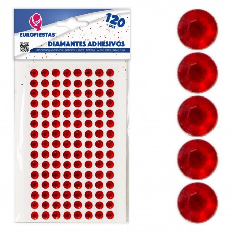 120 diamantes adhesivos gr rojo