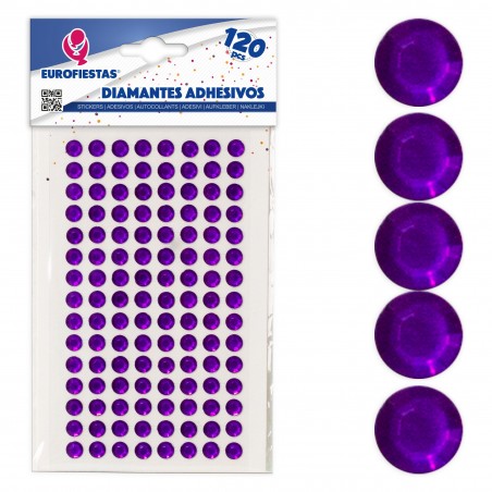 120 diamantes adhesivos gr morado