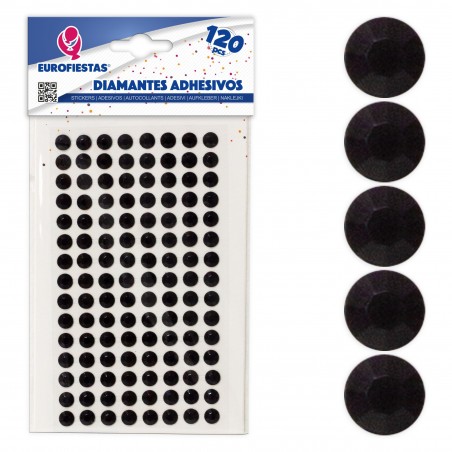 120 diamantes adhesivos gr negro