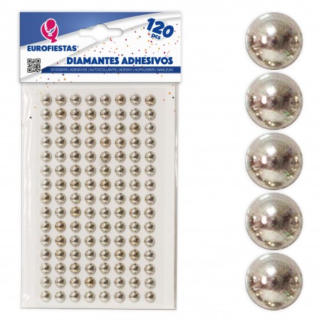 120 diamantes adhesivos gr plata chapado