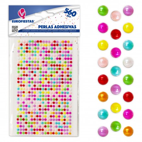 560 perlas adhesivas peq colores