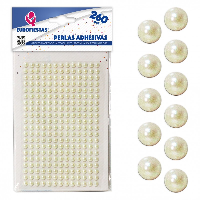 260 perlas adhesivas med beige