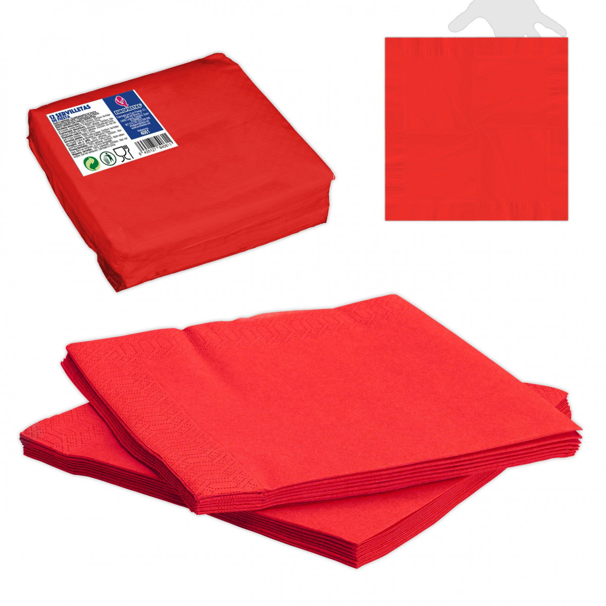 Servilletas papel rojas 12