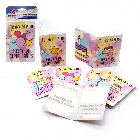 Tarjeta Invitacion Cumple Pastel