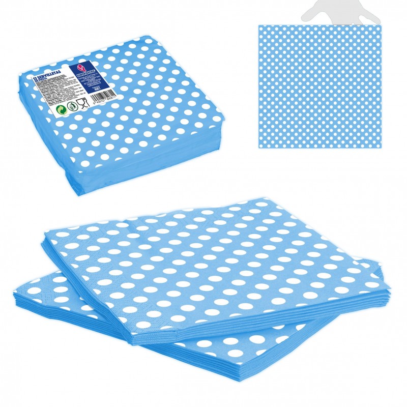 Servilletas Papel Lunares Azul 12 Servilletas Papel Lunares Azul 12