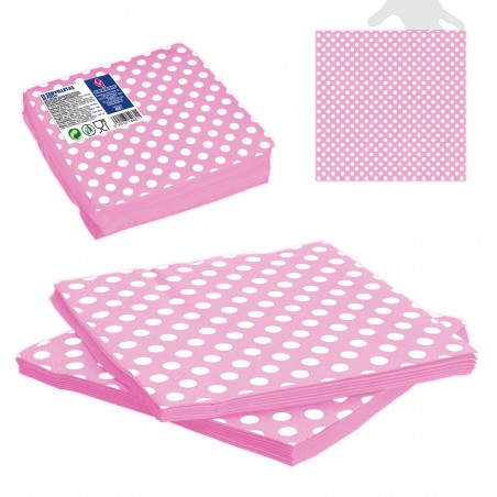 Servilletas Papel Lunares Rosas 12