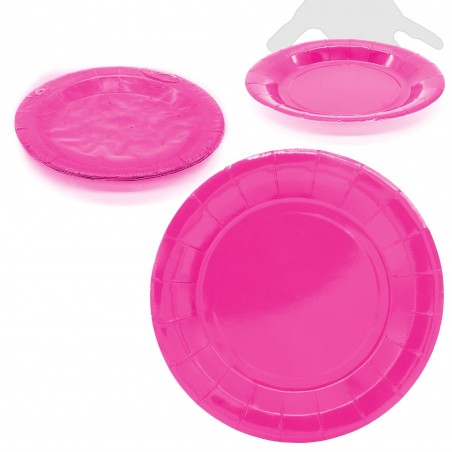 Platos Desechables Gr. Fucsia 10