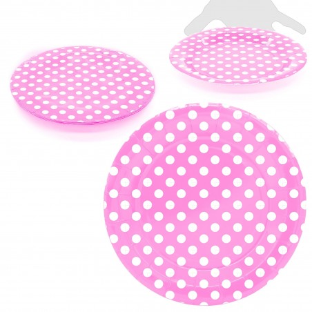 Platos Desech.lunares 23cm Rosa 10
