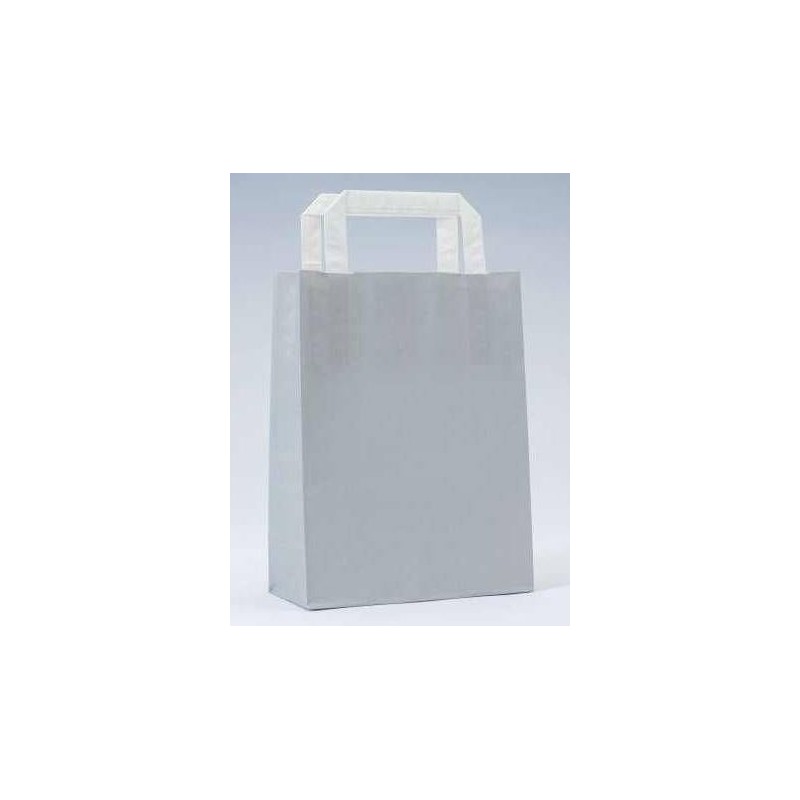 Bolsa De Papel Gris Con Asa Plana Bolsa De Papel Gris Con Asa Plana