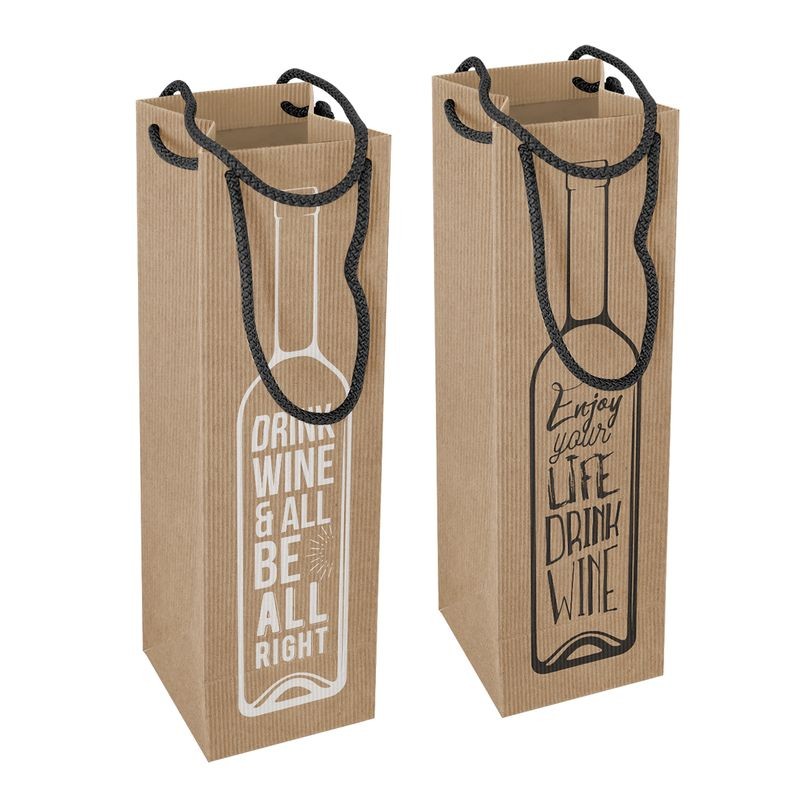 Bolsa de papel para botella de vino de 1 litro