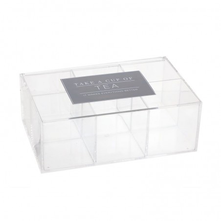 Caja De Te Acrilico 6 Dptos. Essential