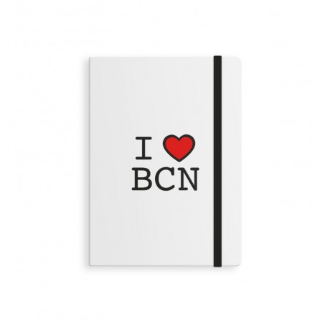 Libreta con goma m i love bcn