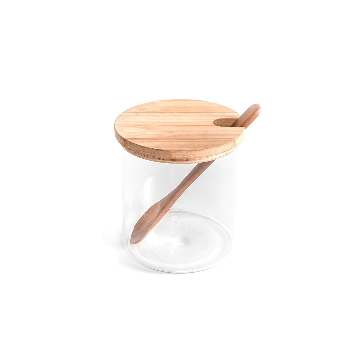 Azucarero cristal bambu con cuchara